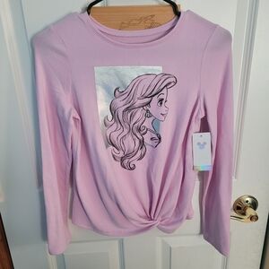 Pink Long Sleeve Top with Princess Graphic